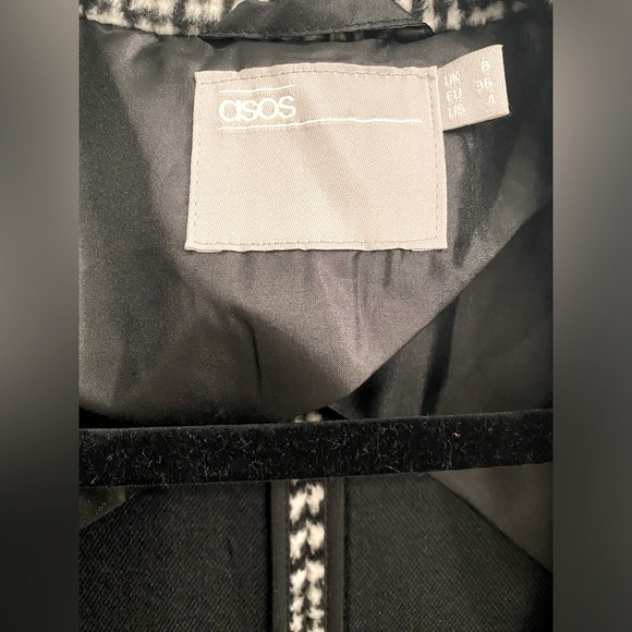 ASOS black and white coat, US 4 - Picture 4 of 7